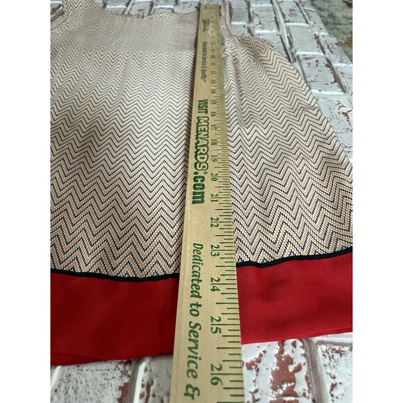 Willie Smith Womens Medium Shirt Tank Sleeveless Side Slits Red Orange Tan Black - Picture 5 of 5